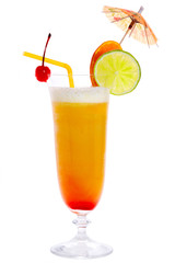 Tropical cocktail Hurricane isolated on white
