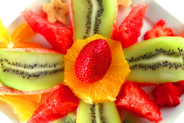 served tropical fruits