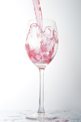 liquid in  wineglass