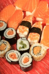 sushi, made in  japan