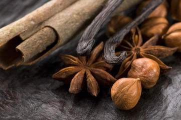 aromatic spices with brown sugar and nuts