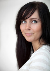 close-up portrait of a pretty young woman.