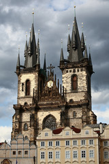 Fototapeta na wymiar Tynsky church in Prague, Czech republic