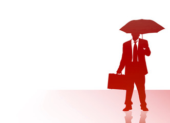 Business Man with Umbrella