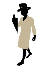 John of Peter Pan Silhouette Illustration