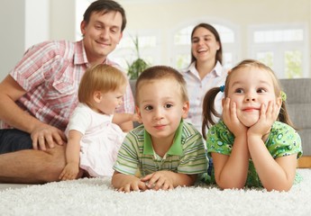 Happy family at home