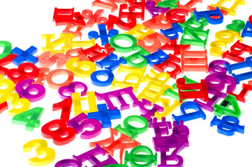 Fototapeta premium plastic numbers and letters close up