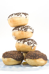 a pile made of donuts