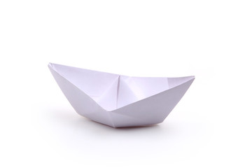 paper ships isolated on white.