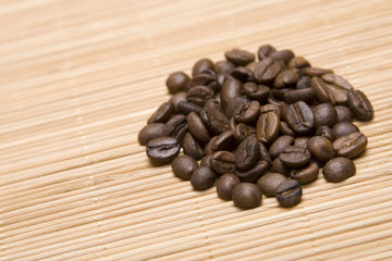 Handful of coffee beans