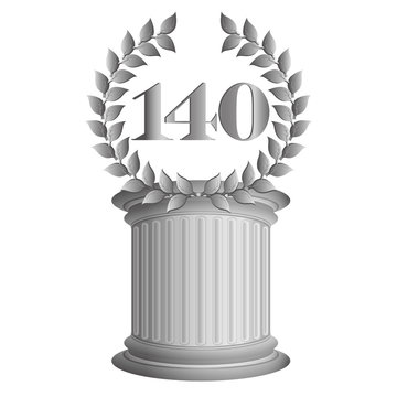140-Lorbeerkranz auf S&auml;ule