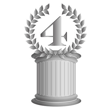 4-Lorbeerkranz auf S&auml;ule