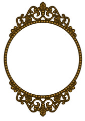 Antique round bronze frame