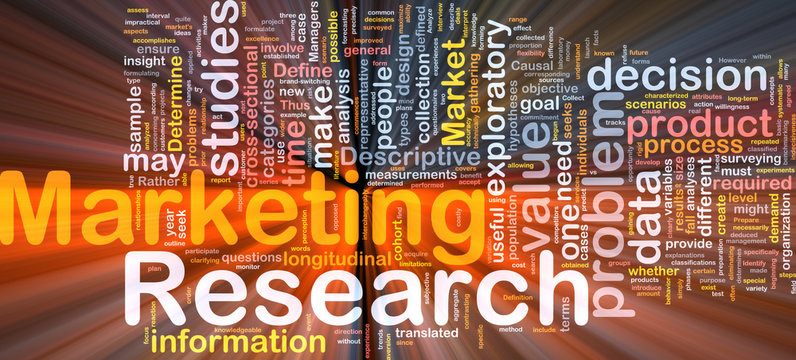 Marketing research background concept glowing
