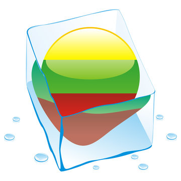 recommend clip art: vector lithuania button flag frozen in ice cube