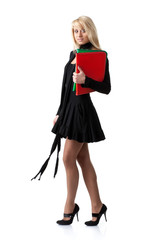 Young woman with folders