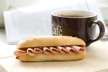 sandwich and coffee