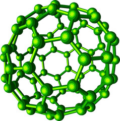 vector green molecular sphere on white background