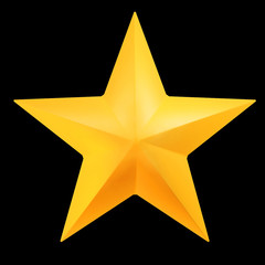 Obraz premium Beautiful 3d render of golden star on black background