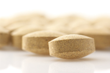 Nutritional supplements close-up