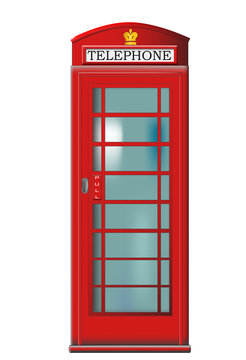 English red telephone booth vector