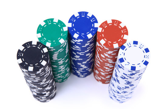 casino equipment isolated on white.
