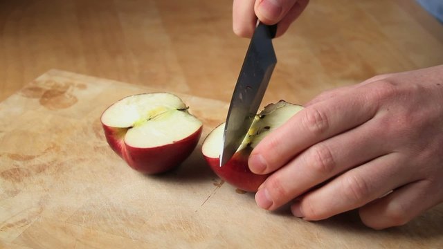 Chopping an apple