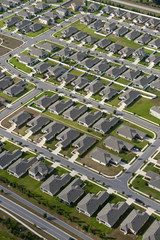 Obraz premium Aerial view of houses in typical home community