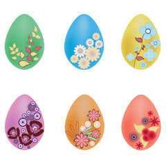 Vector illustration of painted vector eggs isolated on white