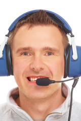 Pilot with headset