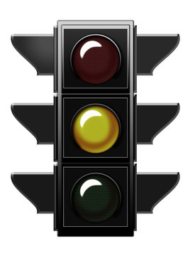 Traffic light with yellow light