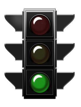 Traffic light with green light