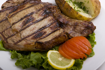 Delicious steak dinner