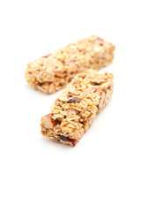 Two Granola Bars Isolated on White