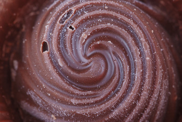 close-up of spiral-shape chocolate