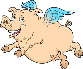 Flying Pig with Wings