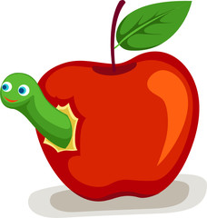 apple with worm