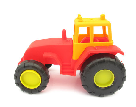 Tractor red plastic toy