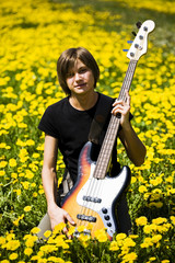 Bass guitar player