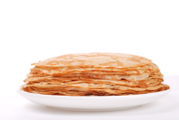 Stack of crepes on a plate