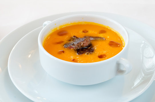 pumpkin soup with foie gras
