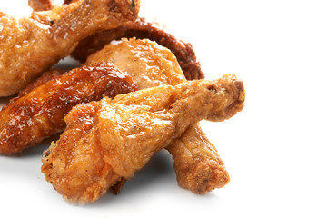 Chicken legs on the white