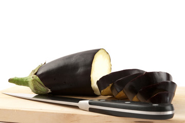Aufgeschnittene Aubergine