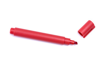 red marker pen isolated on white