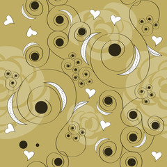 Floral seamless pattern with circle