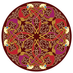 abstract celtic color design works - zoomorph motifs
