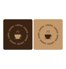 two backgrounds with image of coffee cup