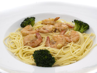 Spaghetti mit shrimps