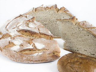 Bakery foodstuffs on white background - Shot in a studio
