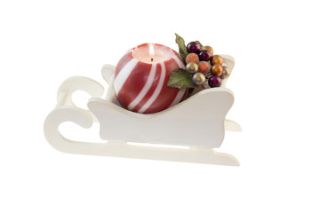 Christmas candle on sleigh